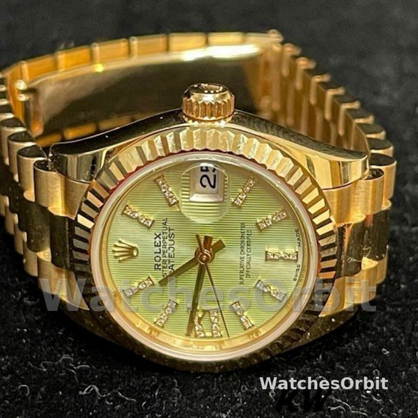 Womens Rolex Datejust-279178, 28mm, Linden Green Dial, Fluted Bezel, Lady Linden Green Replica Watch Image