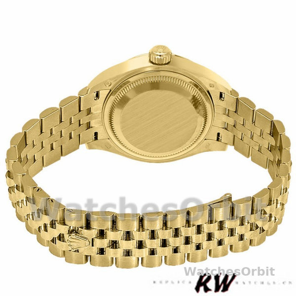 Replique Rolex Datejust-279178 pour femme, 28 mm, or jaune, cadran vert menthe avec diamants, Lady Mint Green