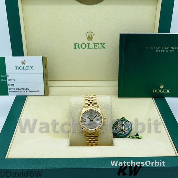 Womens Rolex Datejust-279178, 28mm, Silver Diamond Dial, Fluted Bezel, Lady Silver Replica Watch Image