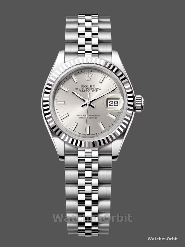 Rolex Datejust 28 Automatic Silver Dial White Gold and Steel M279174 0005 Women's Watch