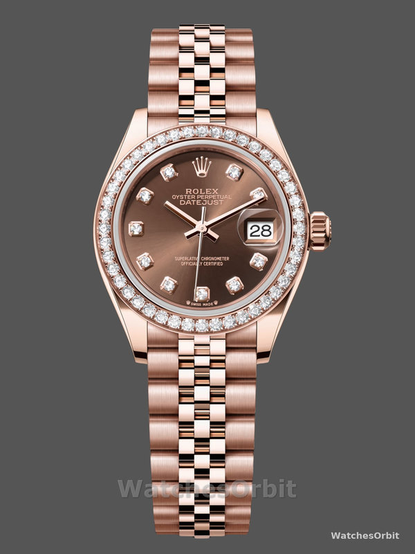 Rolex Datejust 28 Chocolate Diamond Dial m279135rbr 0018 Women's Watch