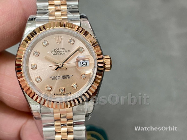 Replica Dames Rolex Datejust 28mm Chocolade Diamond Dial m279135rbr 0018 Dames Chocolade Dial