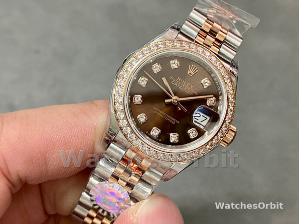 Replica Dames Rolex Datejust 28mm Chocolade Diamond Dial m279135rbr 0018 Dames Chocolade Dial