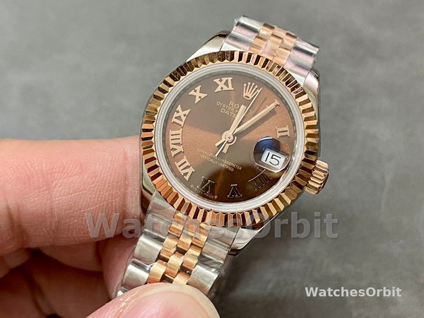 Replica Rolex Datejust 28 Chocolate Index Stahl & Roségold m279171 0009 Damenuhr Exklusives Design