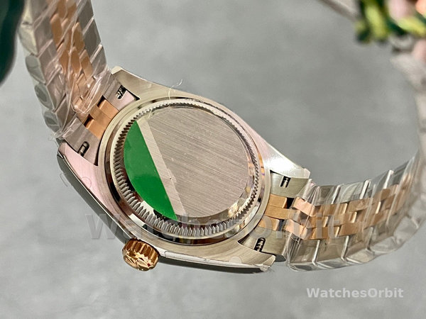 Replica Dames Rolex Datejust 28-m279381RBR, Oystersteel & Everose Gold, wijzerplaat in roségoud