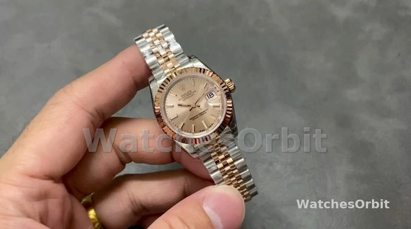 Replique Femmes Rolex Datejust 28mm Everose Gold Rose Dial m279171 0023 Jubilee Lady Rose Gold Dial