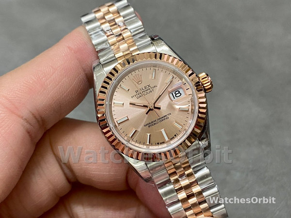 Replica Dames Rolex Datejust 28mm Everose Gold Rose Dial m279171 0023 Jubilee Lady Rose Gold Dial
