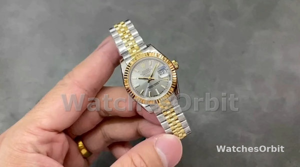 Replique Rolex Datejust-279173 0019 pour femme, 28mm, cadran indexé argent, lunette cannelée, Lady Silver
