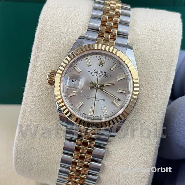 Womens Rolex Datejust-279173 0019, 28mm, Silver Index Dial, Fluted Bezel, Lady Silver Replica Watch Image