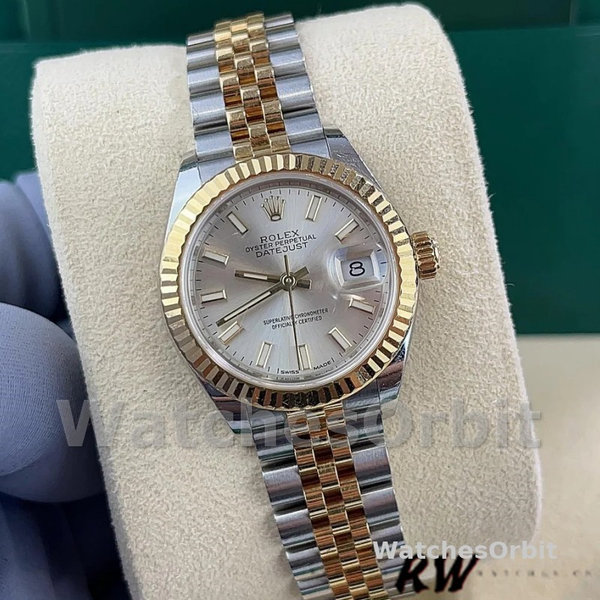 Womens Rolex Datejust-279173 0019, 28mm, Silver Index Dial, Fluted Bezel, Lady Silver Replica Watch Image
