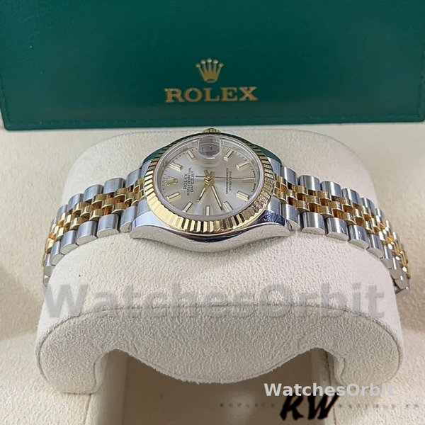 Womens Rolex Datejust-279173 0019, 28mm, Silver Index Dial, Fluted Bezel, Lady Silver Replica Watch Image