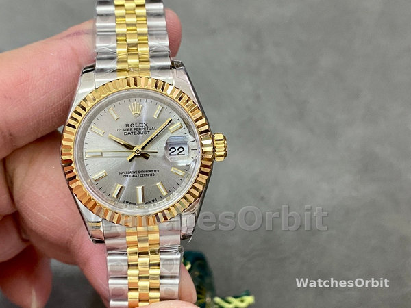 Womens Rolex Datejust-279173 0019, 28mm, Silver Index Dial, Fluted Bezel, Lady Silver Replica Watch Image