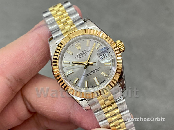 Womens Rolex Datejust-279173 0019, 28mm, Silver Index Dial, Fluted Bezel, Lady Silver Replica Watch Image