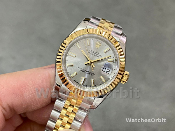 Womens Rolex Datejust-279173 0019, 28mm, Silver Index Dial, Fluted Bezel, Lady Silver Replica Watch Image