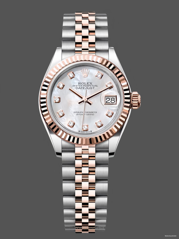 Rolex Datejust 28mm Stainless Steel and Everose Gold 279171 0013 Mop Diamond Jubilee