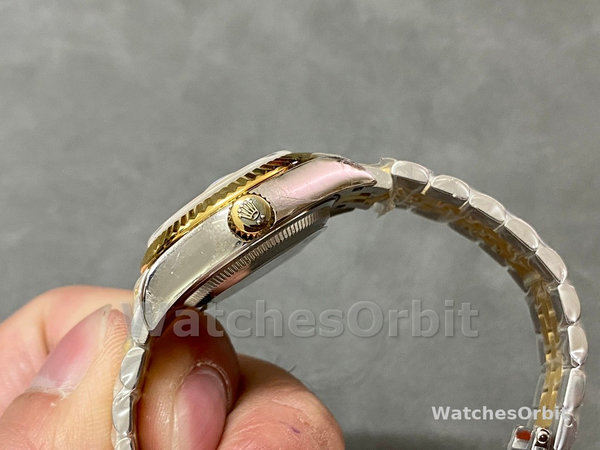 Womens Rolex Datejust 28mm Yellow Gold & Steel m279173 0011 Womens Champagne Dial Replica Watch Image