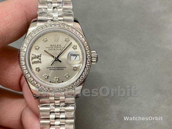 Rolex Datejust 28mm White Gold Silver Diamond President 279139rbr 0003 Women's Watch