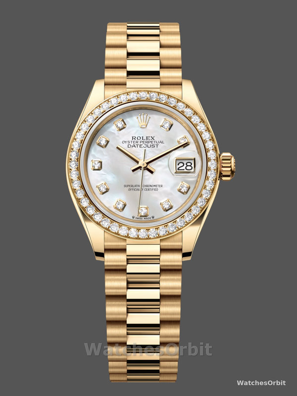 Rolex Datejust 28mm Yellow Gold MOP Dial M279138RBR 0015 Women's Watch