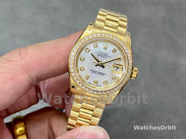 Womens Rolex Datejust 28mm MOP Dial Yellow Gold Womens  - M279138RBR 0015 MOP Dial Replica Watch Image