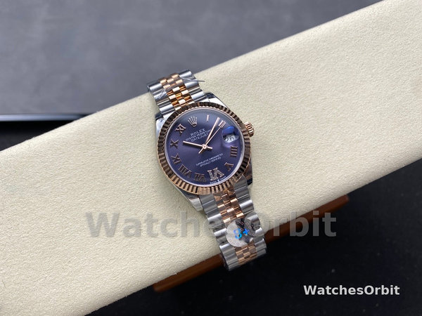 Rolex Datejust 31 Aubergine Pave Roman Dial M278271 0020 Women's Watch