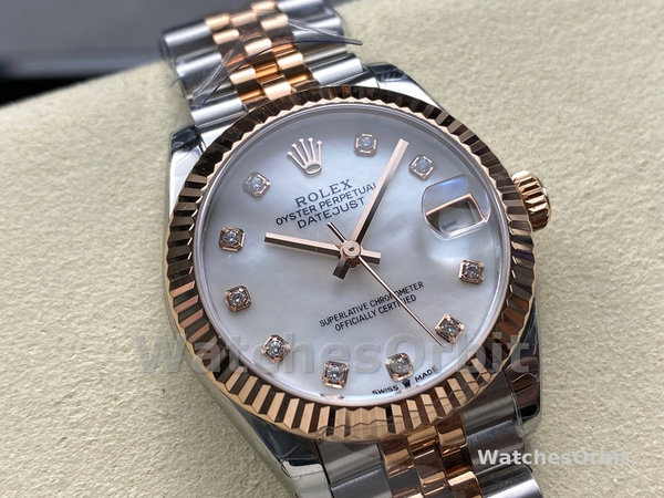 Replica Rolex Datejust 31-278271 0026, Diamanti, Bracciale Jubilee, Donna MOP (Madreperla)