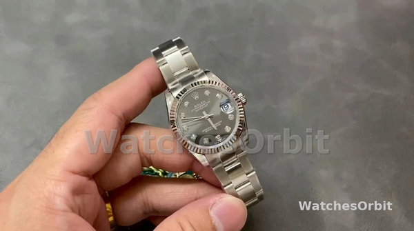 Women's Rolex Datejust 31-278274, Fluted Bezel, Grey Diamond Dial, Women’s Grey Dial