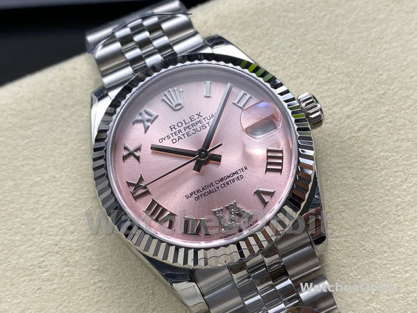 Unisexs Rolex Day Date 36-118139 0097, White Gold, Silver Dial, Blue Leather Strap Silver Replica Watch Image