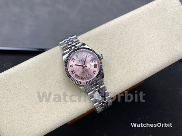 Unisexs Rolex Day Date 36-118139 0097, White Gold, Silver Dial, Blue Leather Strap Silver Replica Watch Image