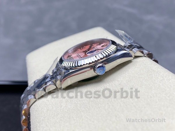 Unisexs Rolex Day Date 36-118139 0097, White Gold, Silver Dial, Blue Leather Strap Silver Replica Watch Image