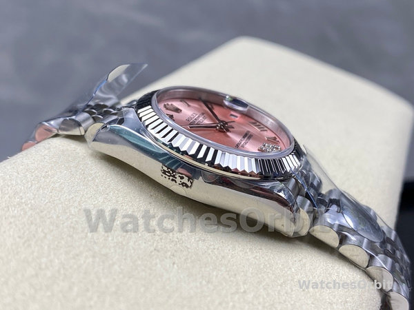Unisexs Rolex Day Date 36-118139 0097, White Gold, Silver Dial, Blue Leather Strap Silver Replica Watch Image