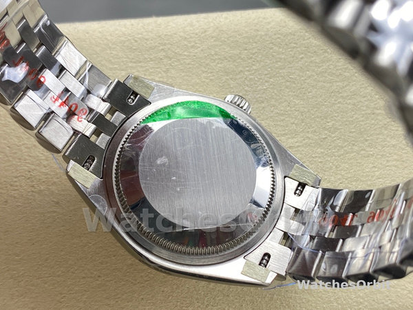 Unisexs Rolex Day Date 36-118139 0097, White Gold, Silver Dial, Blue Leather Strap Silver Replica Watch Image
