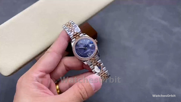 Women's Rolex Datejust 31-278381RBR, Purple Roman Dial, Diamond, Jubilee, Purple