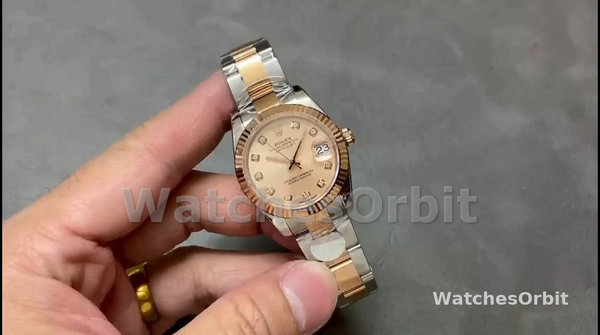 Replica Rolex Datejust donna 31-278271 0023, quadrante rosa con diamanti, quadrante oro rosa donna
