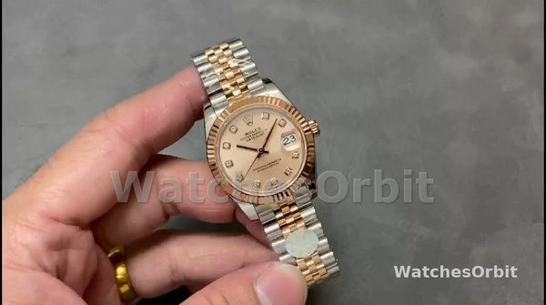 Replica Dames Rolex Datejust 31-M278271 0024, Rose Diamond Dial, Roségoud wijzerplaat