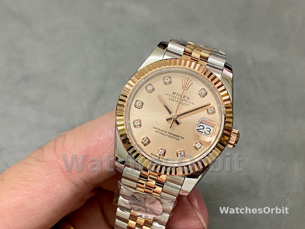 Replica Dames Rolex Datejust 31-M278271 0024, Rose Diamond Dial, Roségoud wijzerplaat
