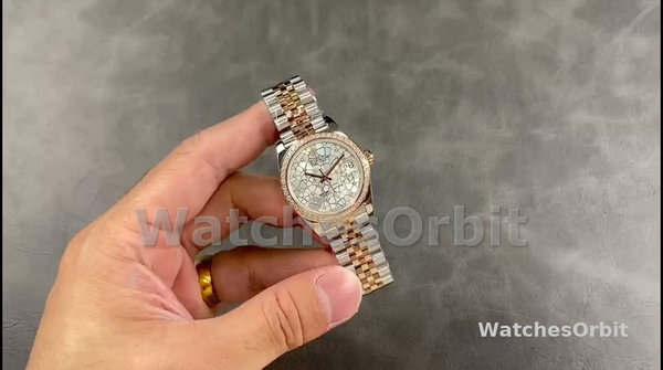 Women's Rolex Datejust 28-m279171 0017, Chocolate Index, Steel & Rose Gold, Chocolate