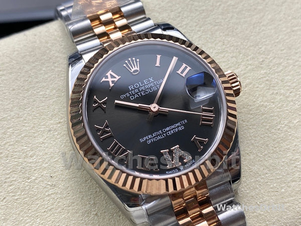 Replica Rolex Datejust 31-278271 0030, Quadrante grigio ardesia, Diamante VI, Donna Grigio