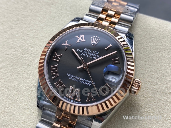 Replica Rolex Datejust 31-278271 0030, Quadrante grigio ardesia, Diamante VI, Donna Grigio