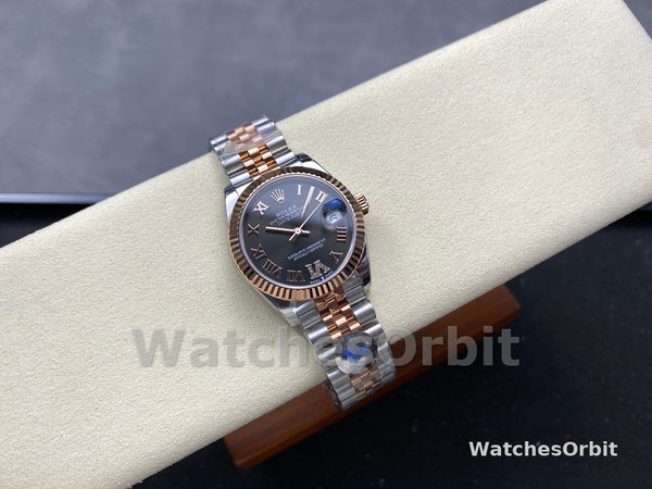 Replica Rolex Datejust 31-278271 0030, Quadrante grigio ardesia, Diamante VI, Donna Grigio