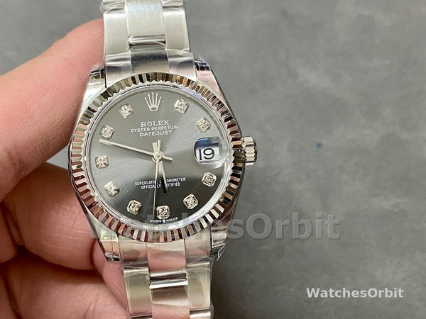 Womens Rolex Datejust 31mm White Gold Grey Dial m278274 Womens Luxury Grey Dial Replica Watch Image