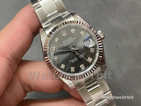 Womens Rolex Datejust 31mm White Gold Grey Dial m278274 Womens Luxury Grey Dial Replica Watch Image