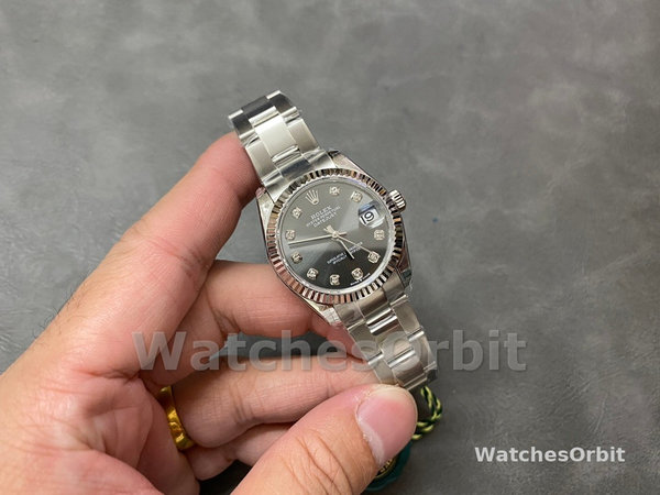 Womens Rolex Datejust 31mm White Gold Grey Dial m278274 Womens Luxury Grey Dial Replica Watch Image
