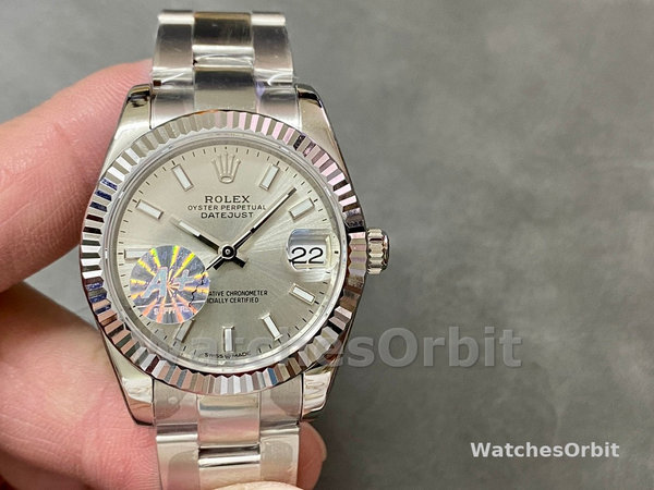 Replica Rolex Datejust donna 31 mm oro bianco quadrante argento m278274 0011 Quadrante argento donna