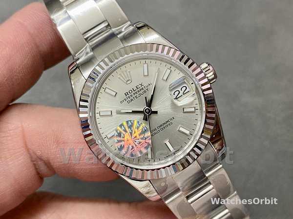 Replica Rolex Datejust donna 31 mm oro bianco quadrante argento m278274 0011 Quadrante argento donna