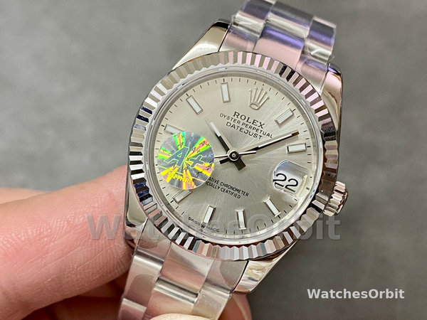 Replica Rolex Datejust donna 31 mm oro bianco quadrante argento m278274 0011 Quadrante argento donna