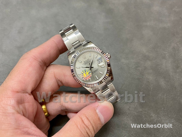 Replica Rolex Datejust donna 31 mm oro bianco quadrante argento m278274 0011 Quadrante argento donna