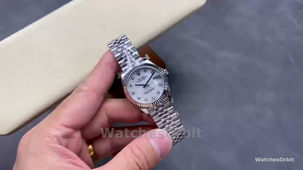 Replica Rolex Day Date 36-118138, oro giallo massiccio 18 carati, quadrante romano bianco, unisex