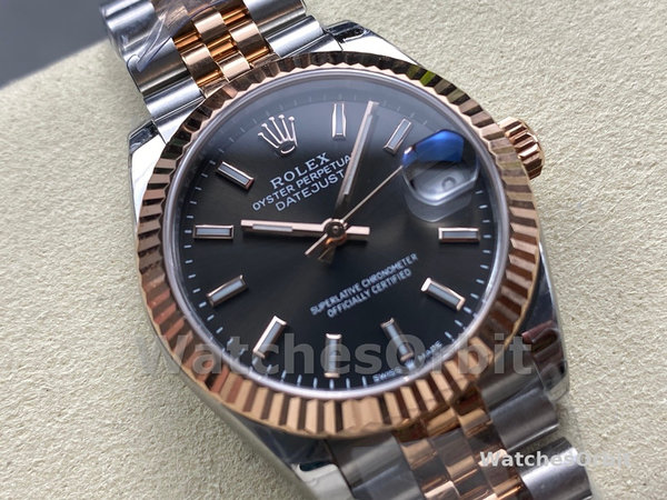 Replica Rolex Datejust donna 31-278271 0018, bicolore, quadrante ardesia scanalato, giubileo, ardesia