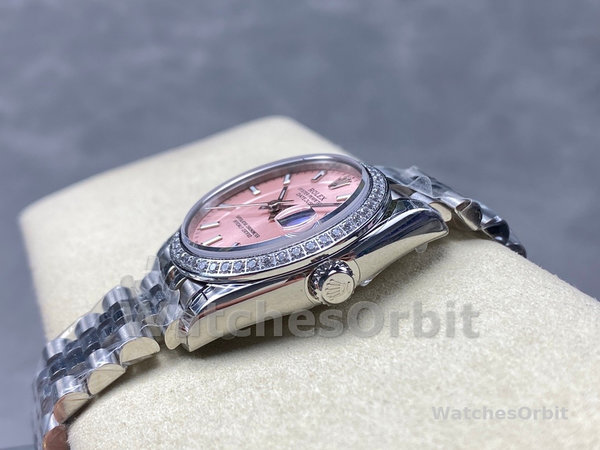 Rolex Datejust 31 White Gold Bezel Diamonds 278384RBR 0018 Women's Watch