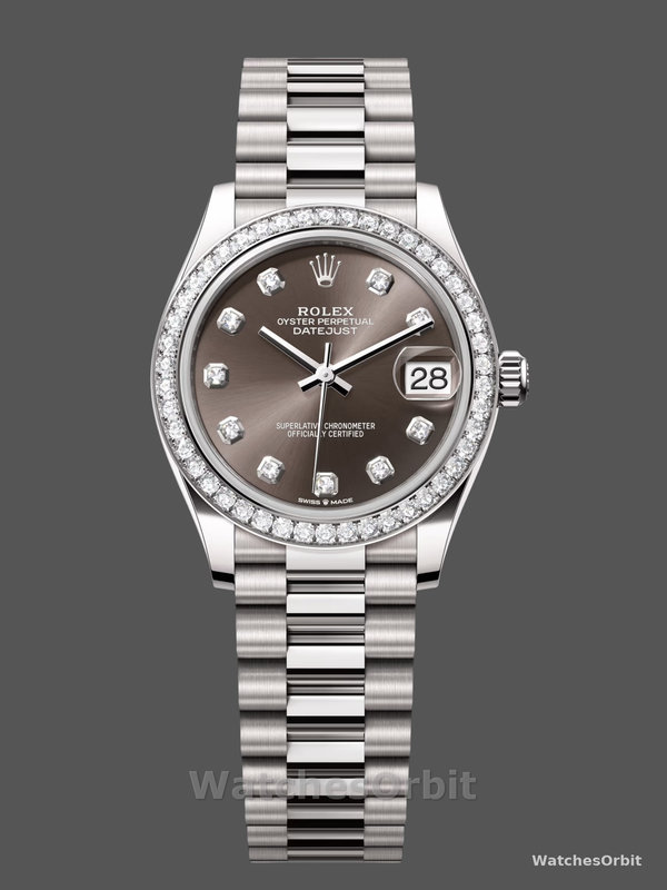 Rolex Datejust 31 White Gold Dark Grey m278289rbr 0006 Women's Watch